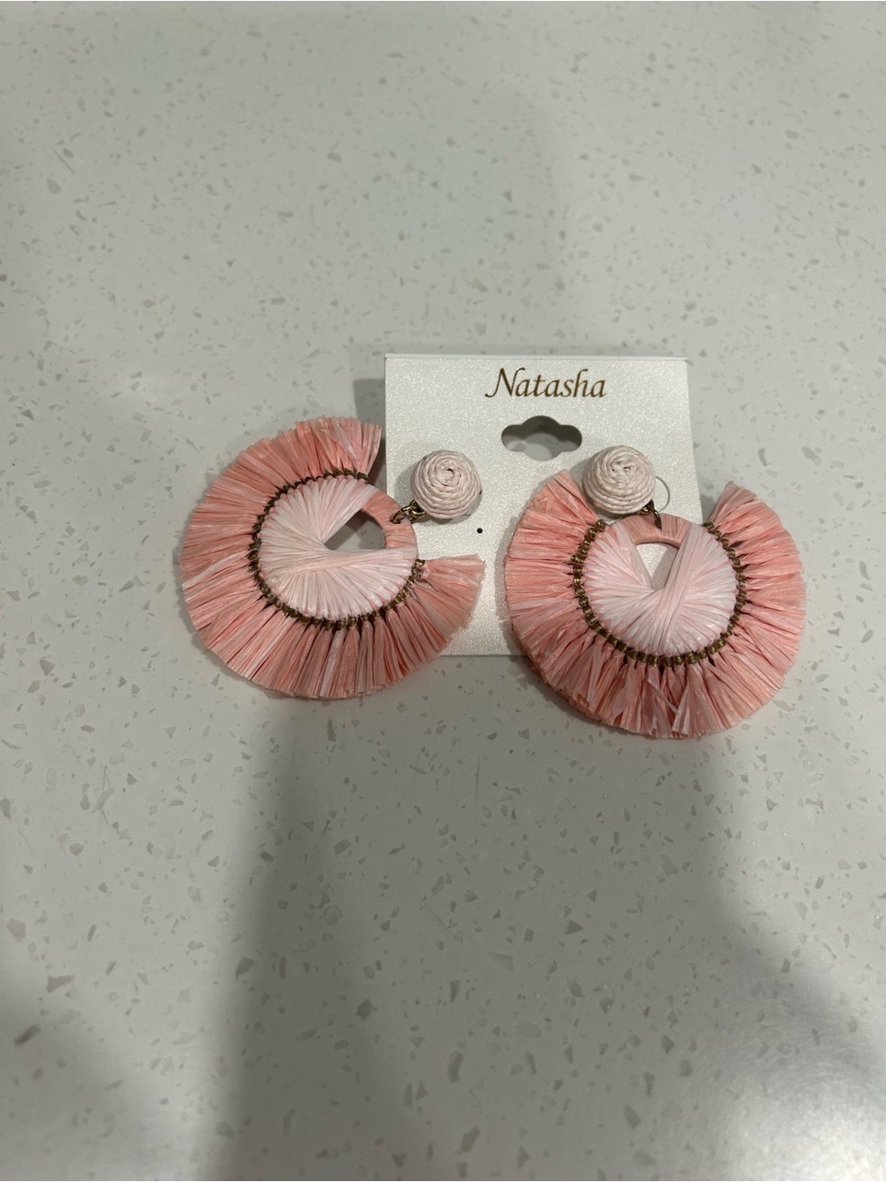 NEW Natasha Couture boho pink earrings